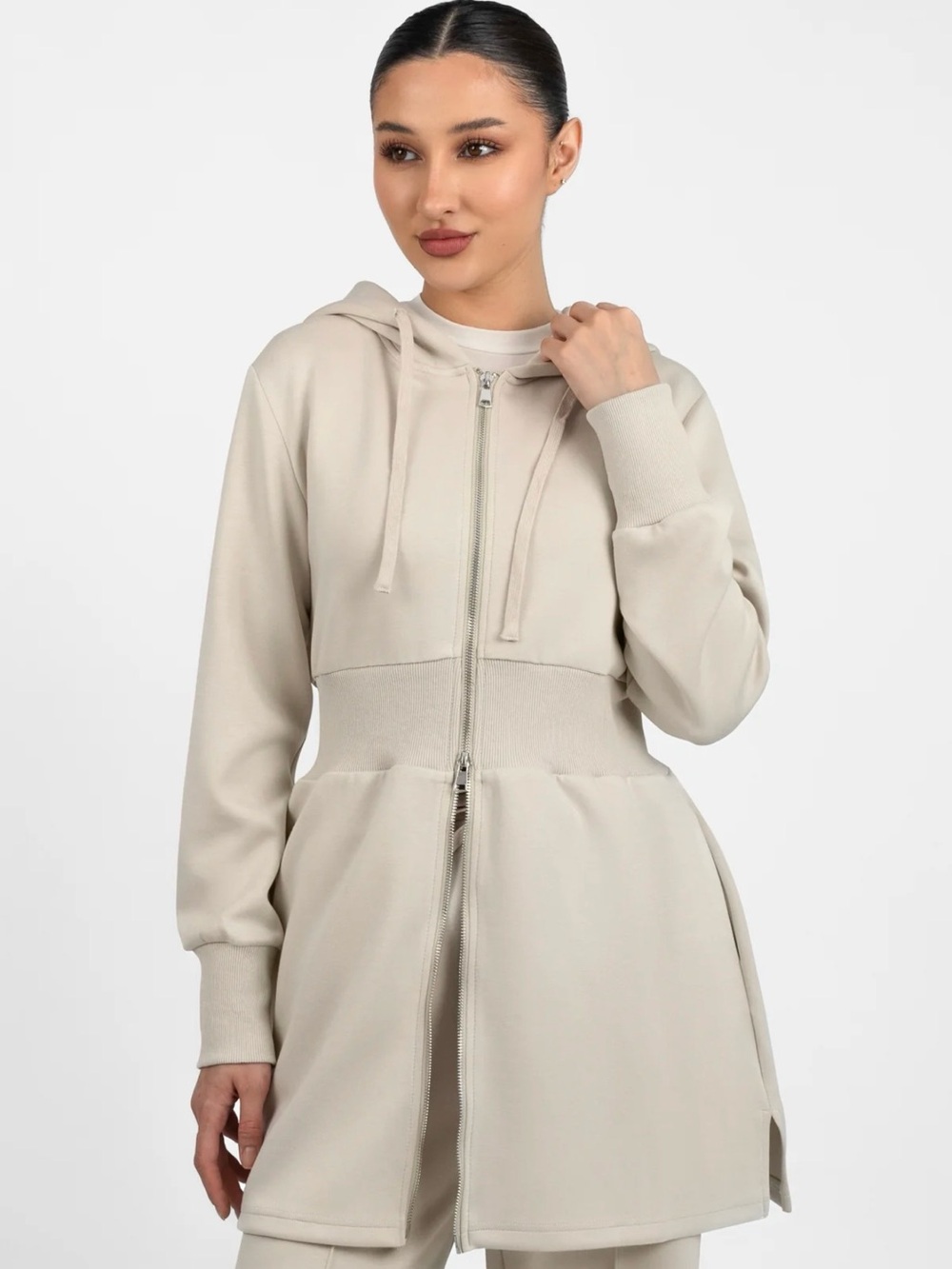 NWT SET | FARES Two Piece Cream Cinched Jacket and Creased Pants